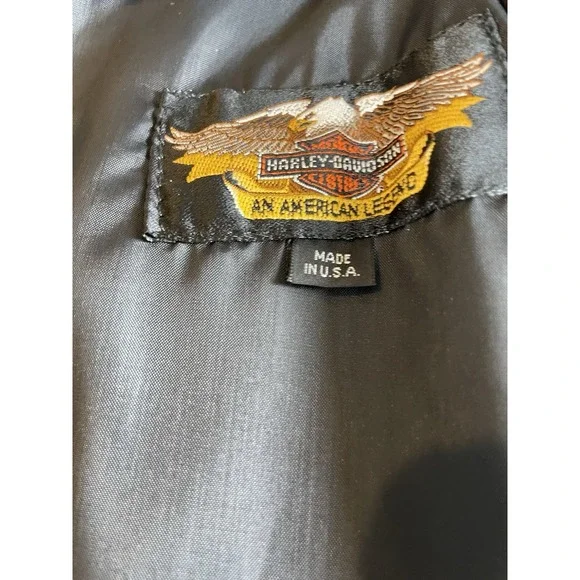 Harley Davidson Black Leather Chaps‎ with Fringe - Picture 10 of 13